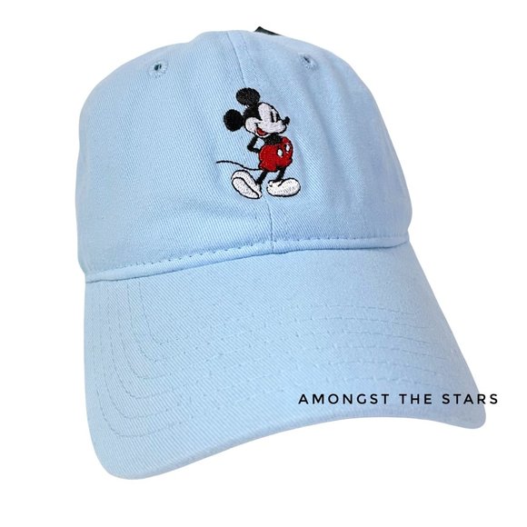 Disney Mickey Mouse Baby Blue Strapback Dad Hat Cap - Picture 2 of 7